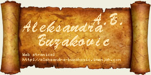 Aleksandra Buzaković vizit kartica
